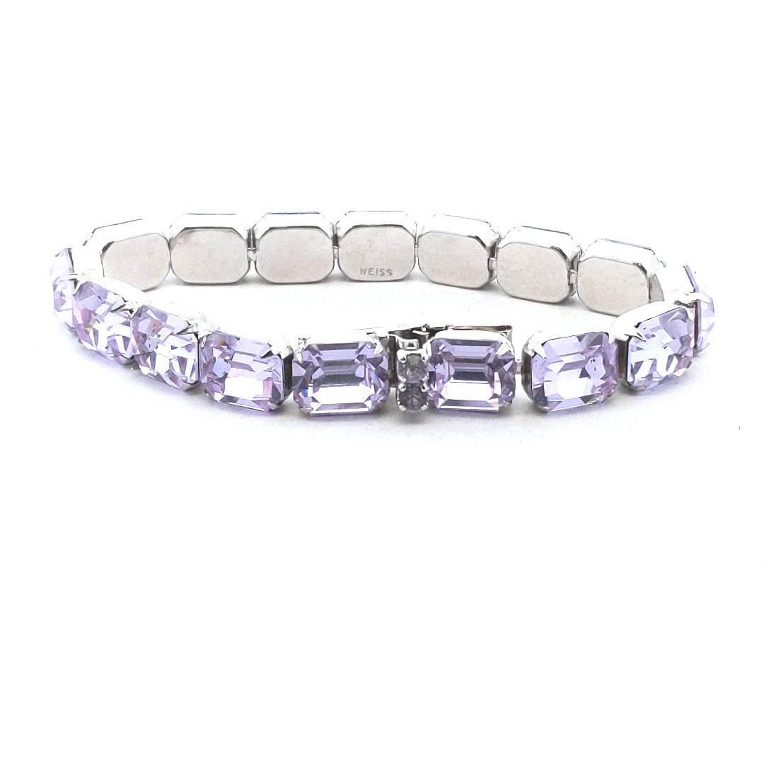 Weiss Blue Rhinestone Bracelet & Earrings Set