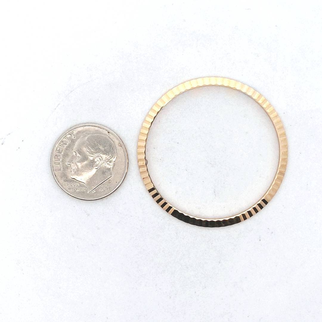 Genuine Rolex 18K Yellow Gold Fluted Watch Bezel