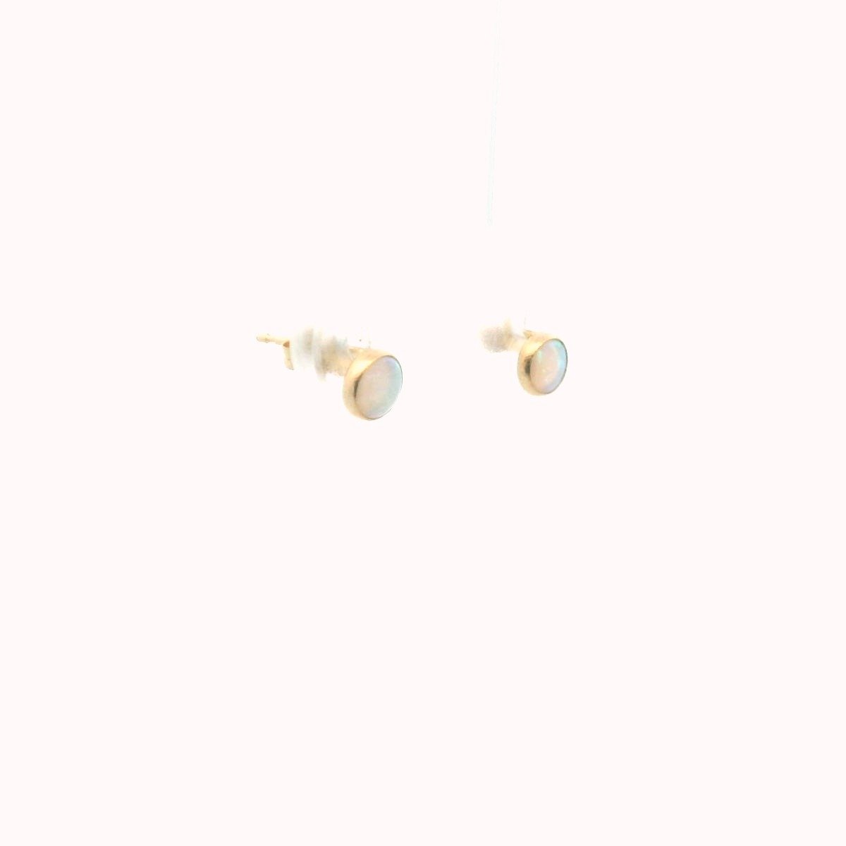 14K Yellow Gold Opal Stud Earrings