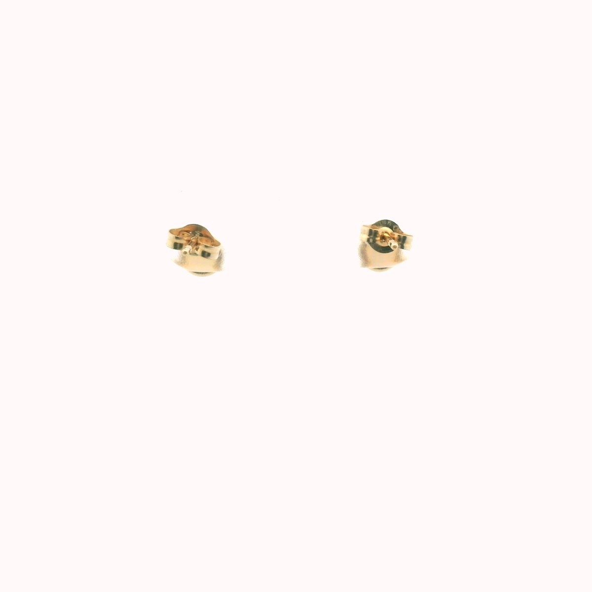 14K Yellow Gold Opal Stud Earrings
