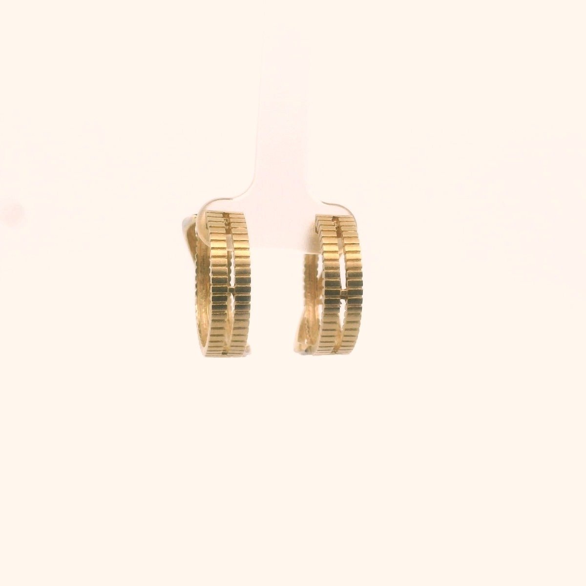 Sonia Bitton 14K Ywo Tone Gold Diamond Crossover Hoop Earrings