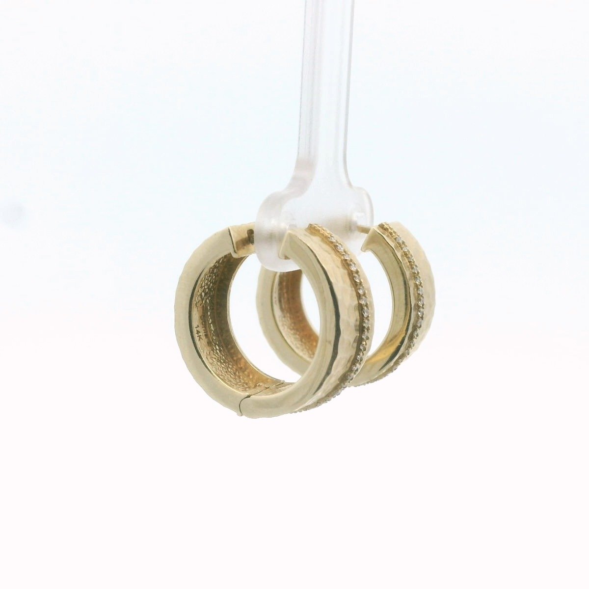 Sonia Bitton 14K Yellow Gold Galerie de Bijoux Diamond Hammered Hoops