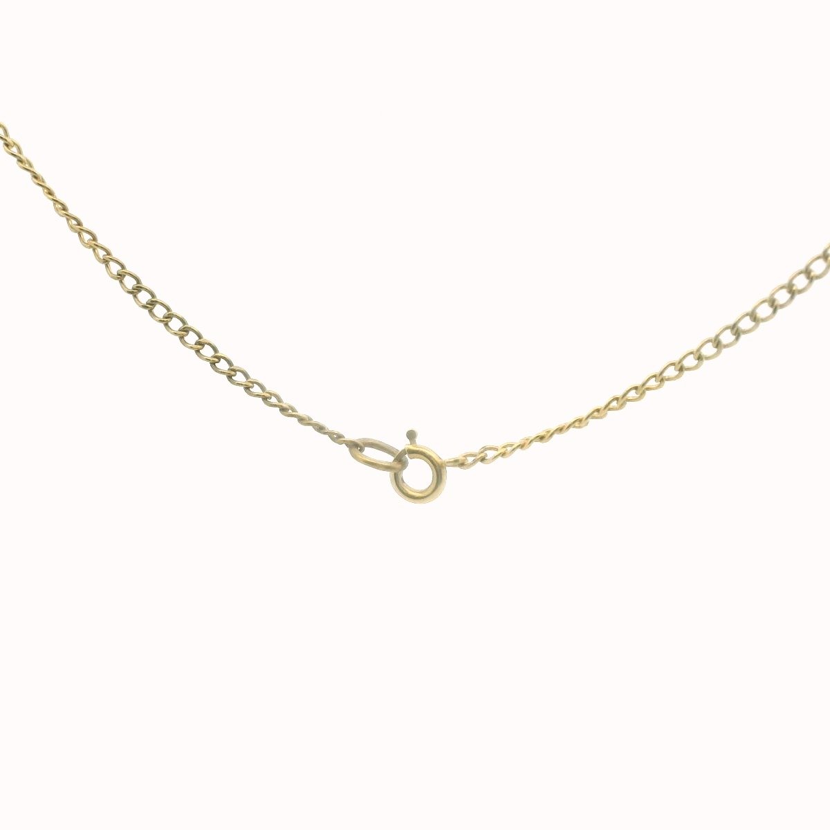 Antique 10K Yellow Gold Pearl Lavalier Milgrain Necklace