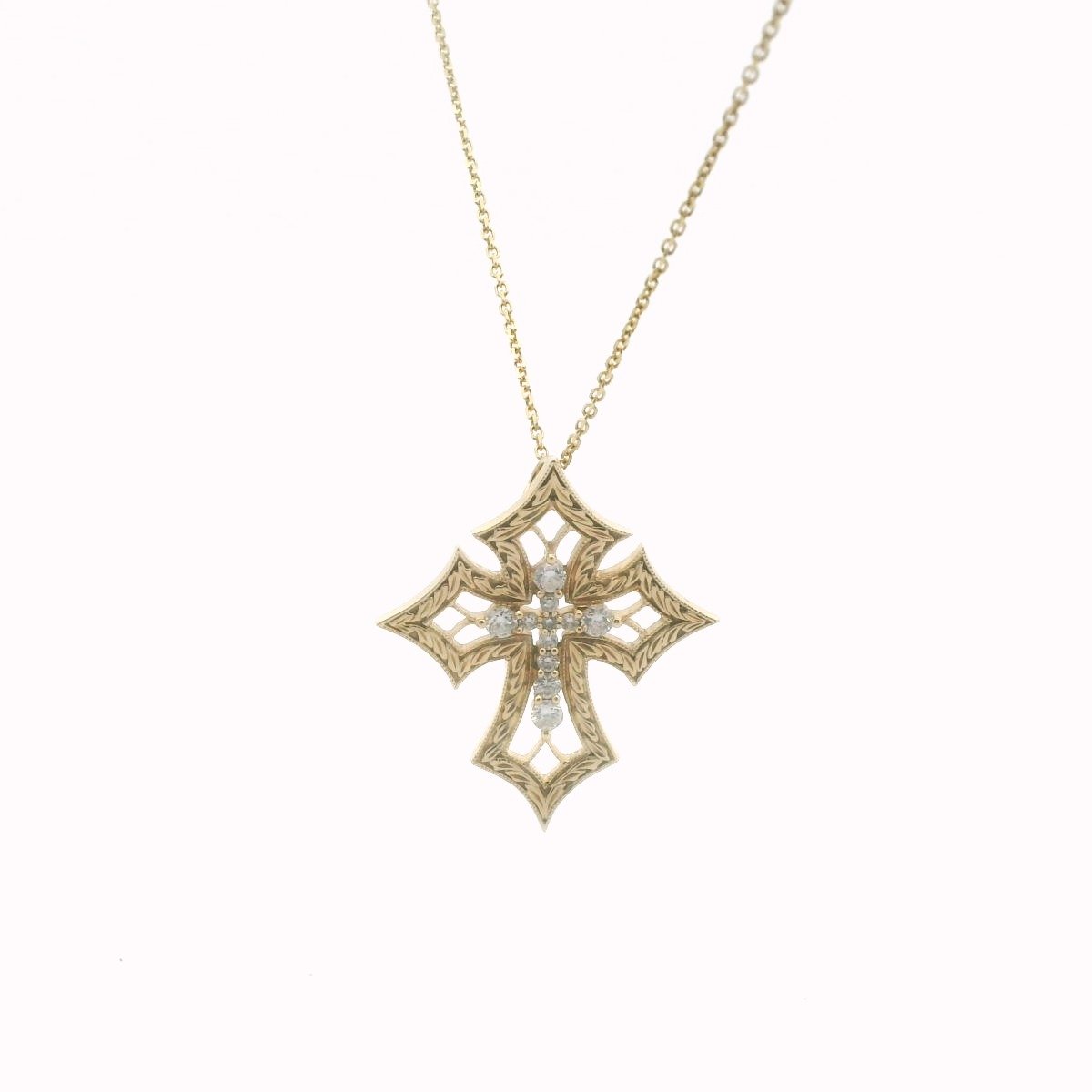 Sonia Bitton 14K Yellow Gold Diamond Cross Necklace