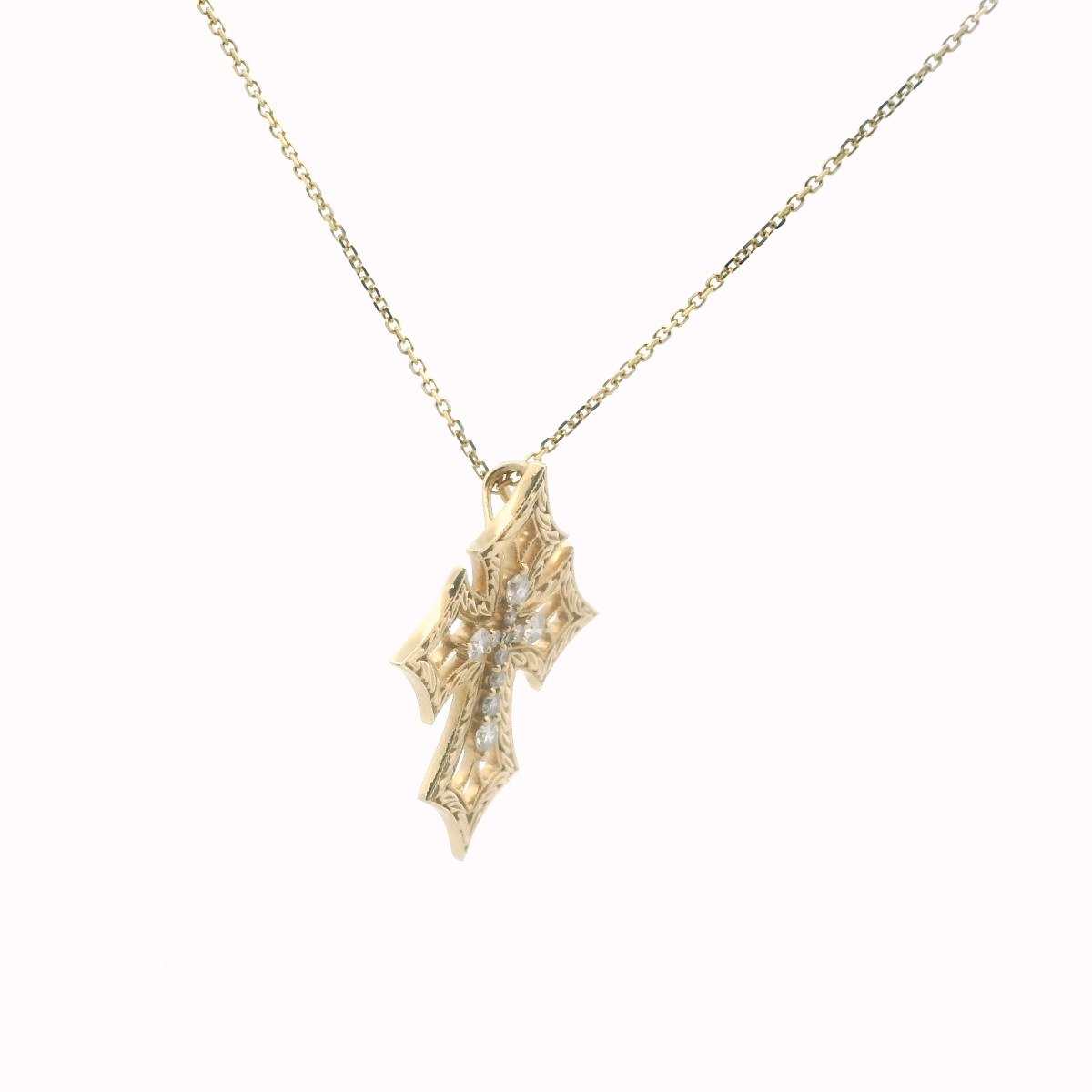 Sonia Bitton 14K Yellow Gold Diamond Cross Necklace