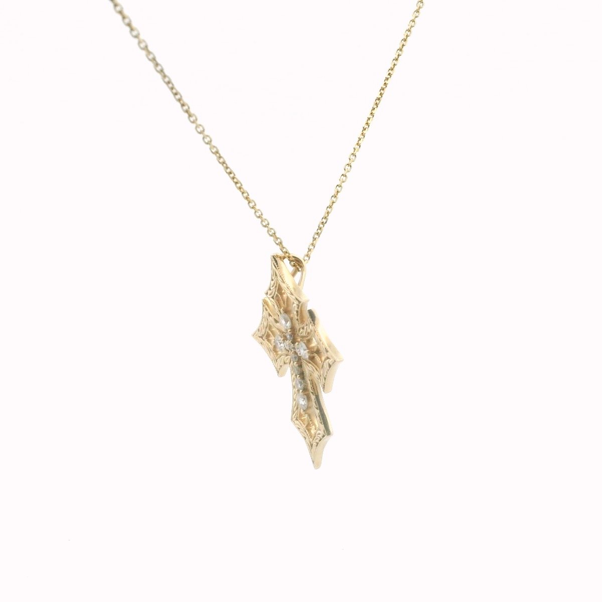 Sonia Bitton 14K Yellow Gold Diamond Cross Necklace
