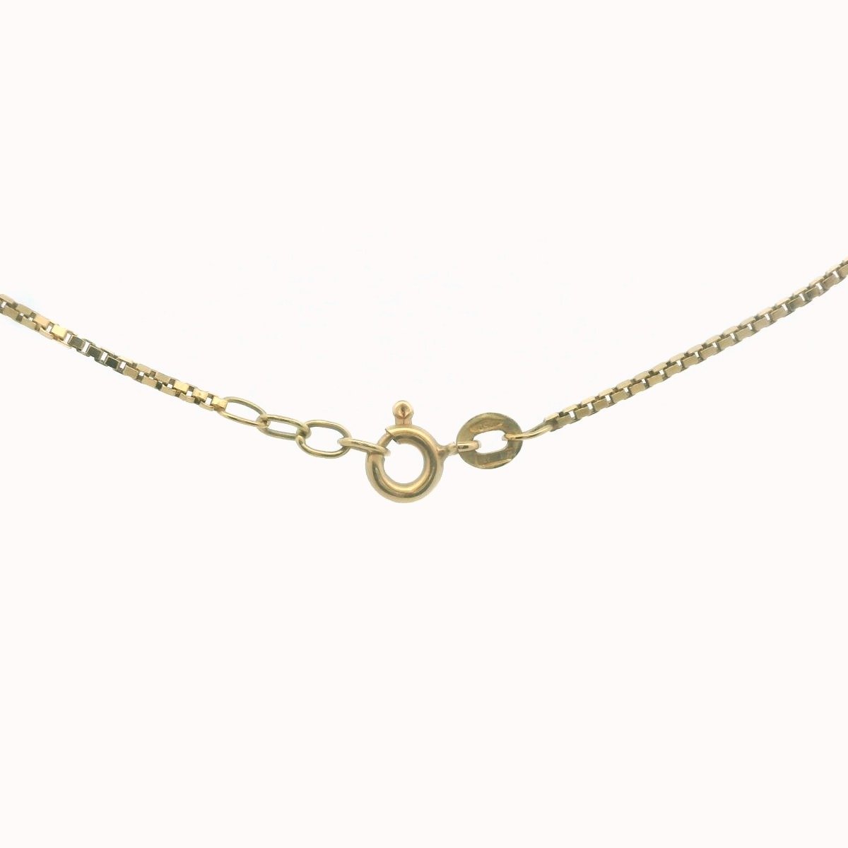 18K Yellow Gold Diamond & Emerald Box Chain Necklace