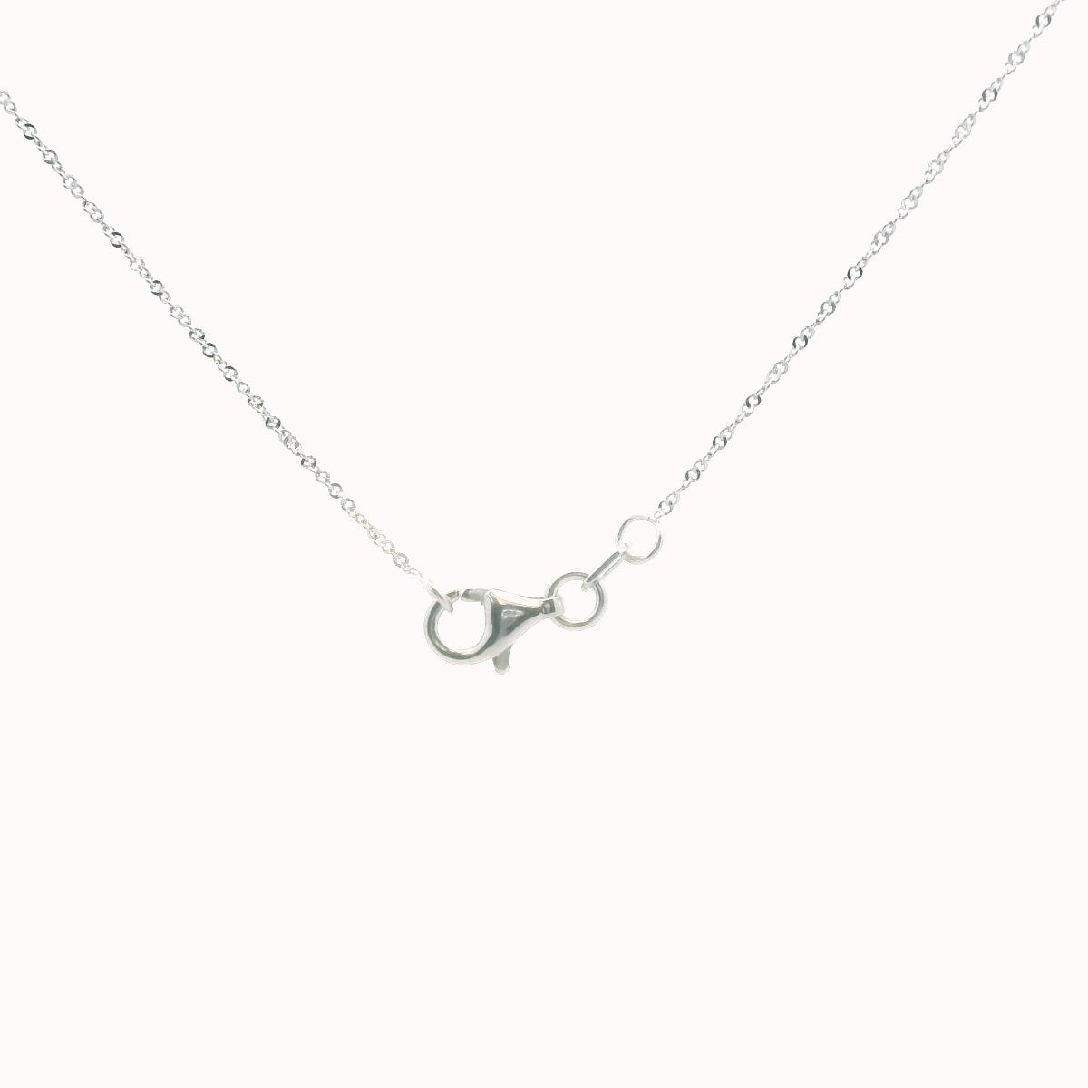 JWBR 14K Two Tone Gold Diamond Oval Pendant Necklace