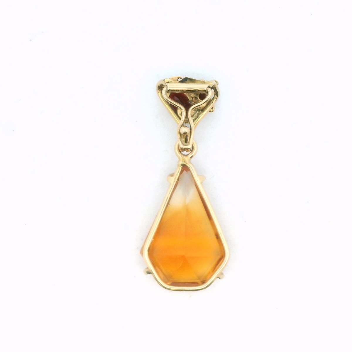 Vintage 14K Yellow Gold Garnet & Citrine Pendant