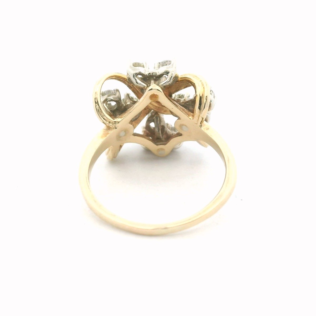 Vintage 14K Yellow Gold Diamond Cluster Ring