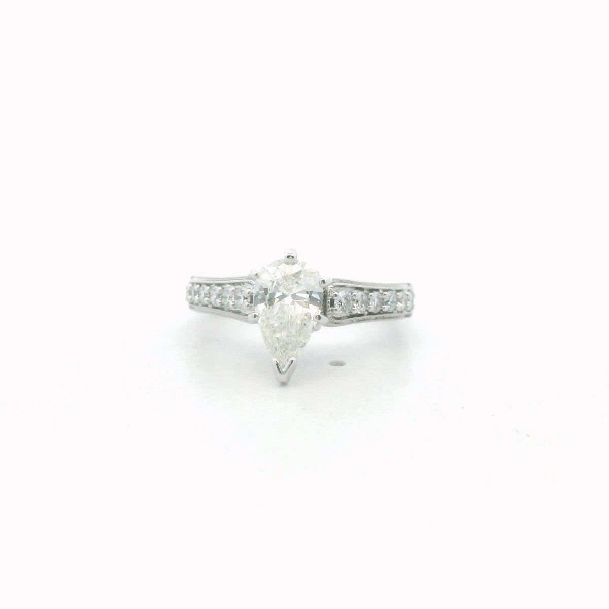 14K White Gold IGI Certified Diamond Engagement Ring & Wedding Band