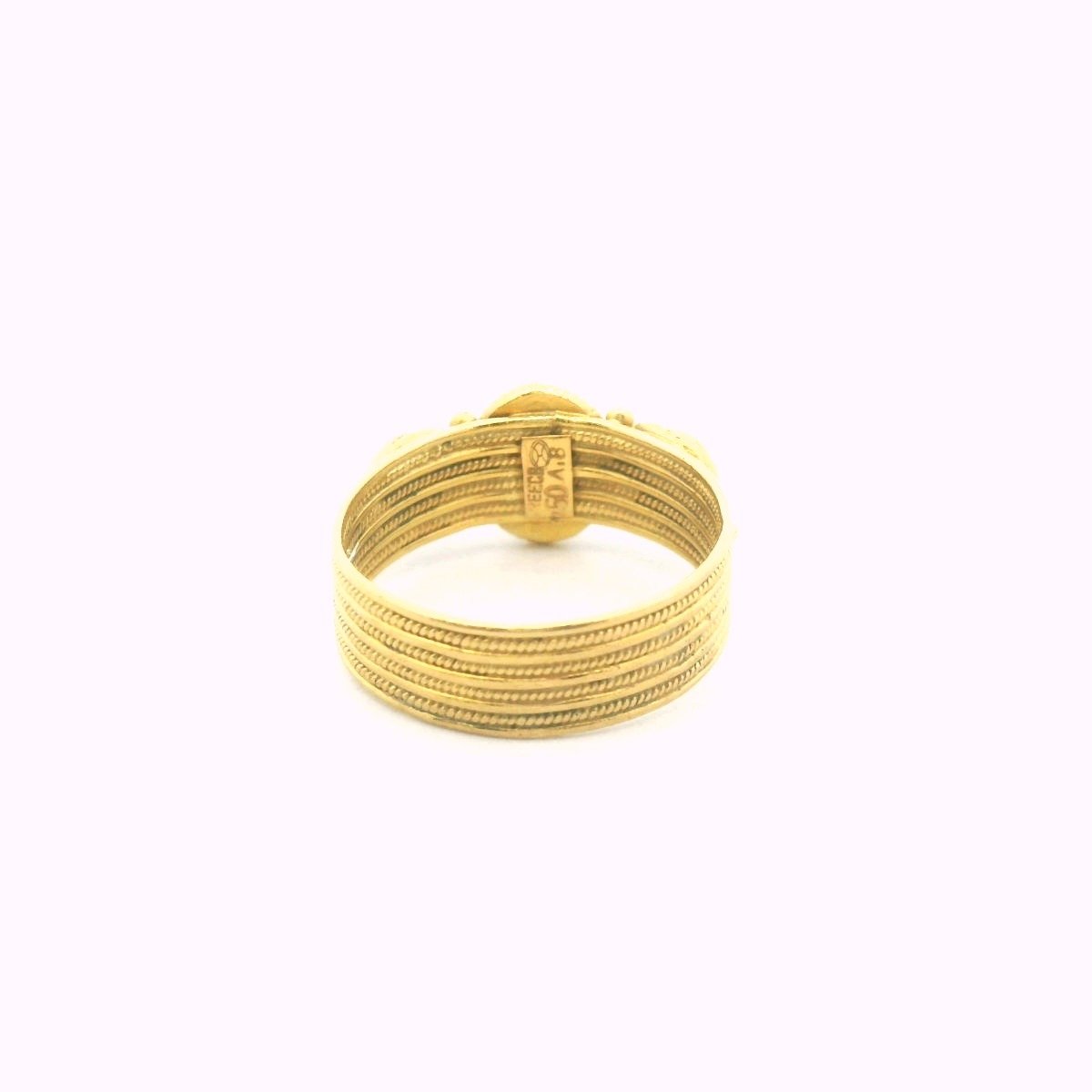 La Lounis 18K Yellow Gold Emerald & Ruby Byzantine Style Ring