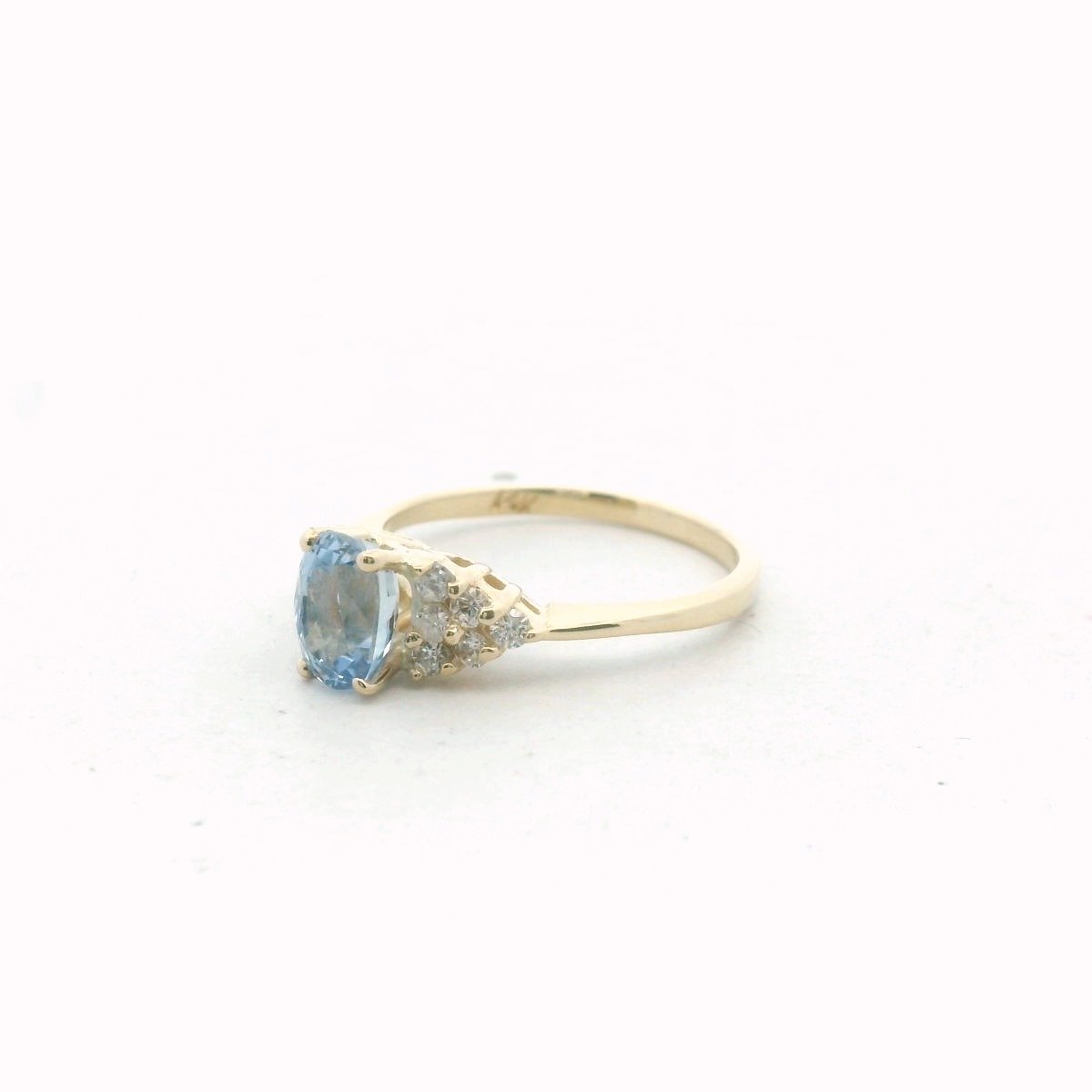 Vintage 14K Yellow Gold Sapphire & Diamond Engagement Ring
