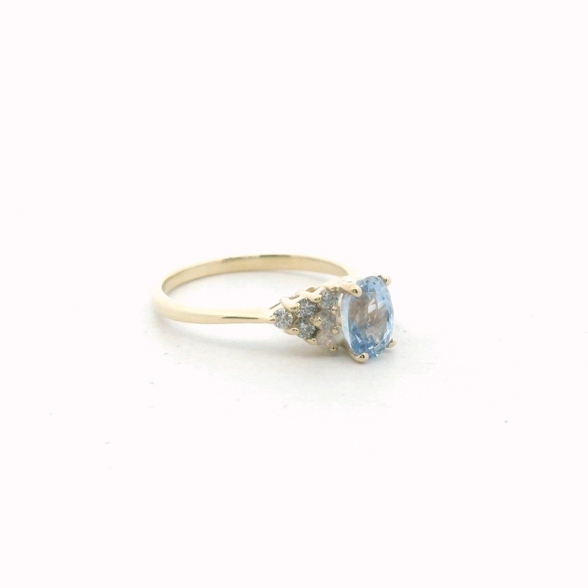 Vintage 14K Yellow Gold Sapphire & Diamond Engagement Ring