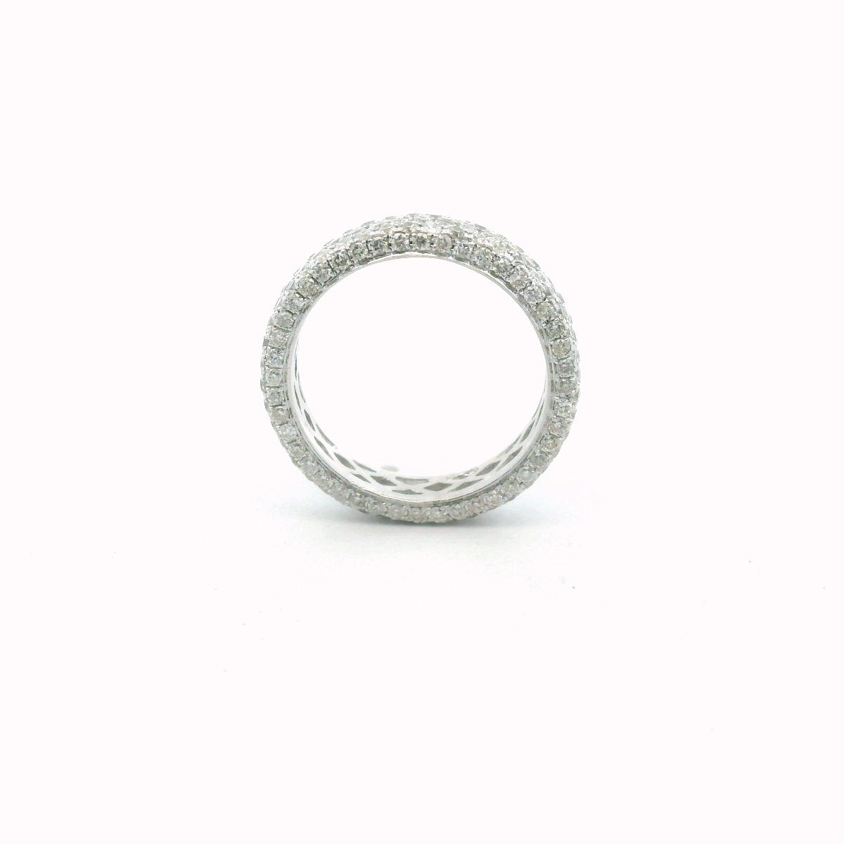 14K White Gold Pave Set Diamond Eternity Band