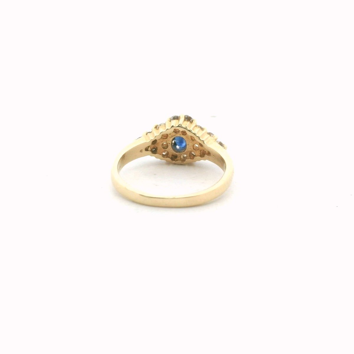 14K Yellow Gold Diamond & Sapphire Ring