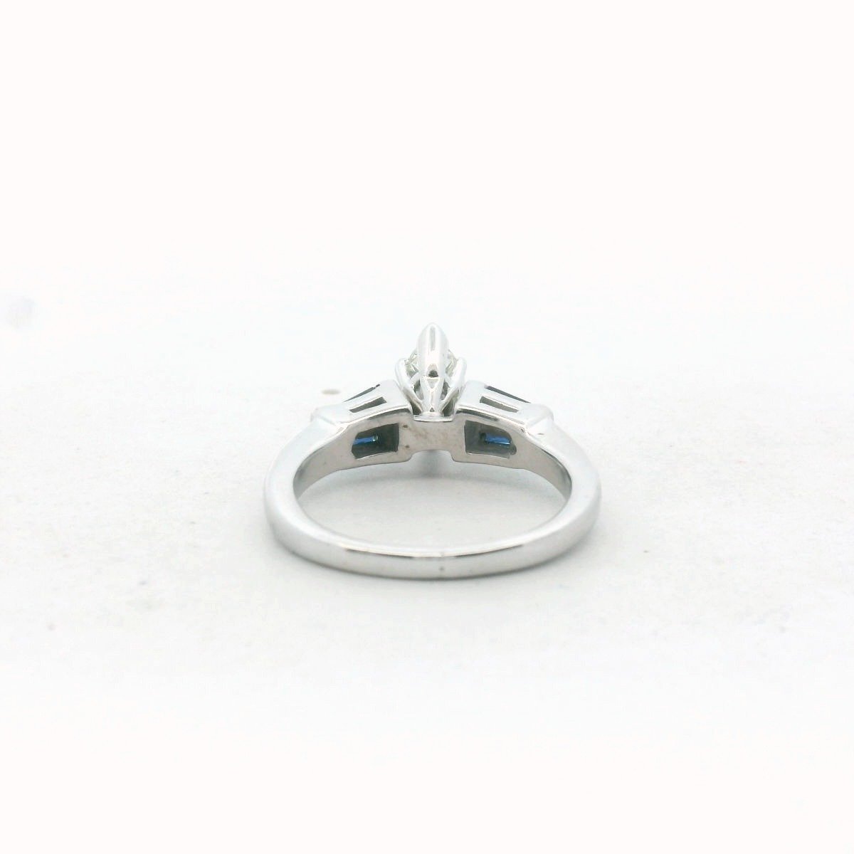 14K White Gold Diamond & Sapphire Engagement Ring