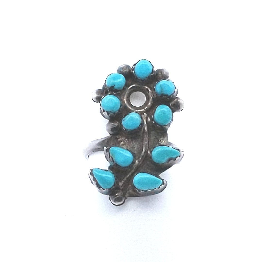 Vintage $100 Sterling Turquoise Navajo Ring