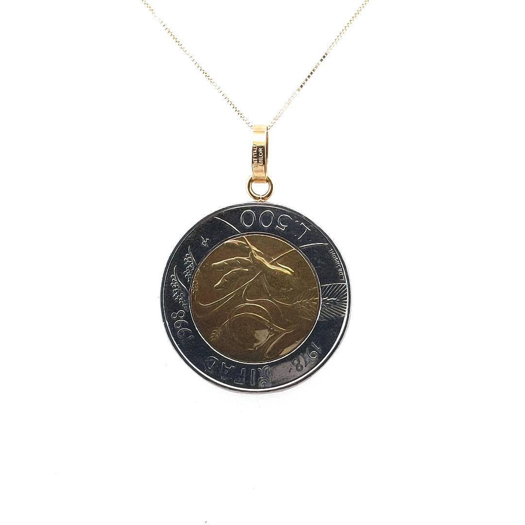 500 Lira 1998 14K Yellow Gold Necklace