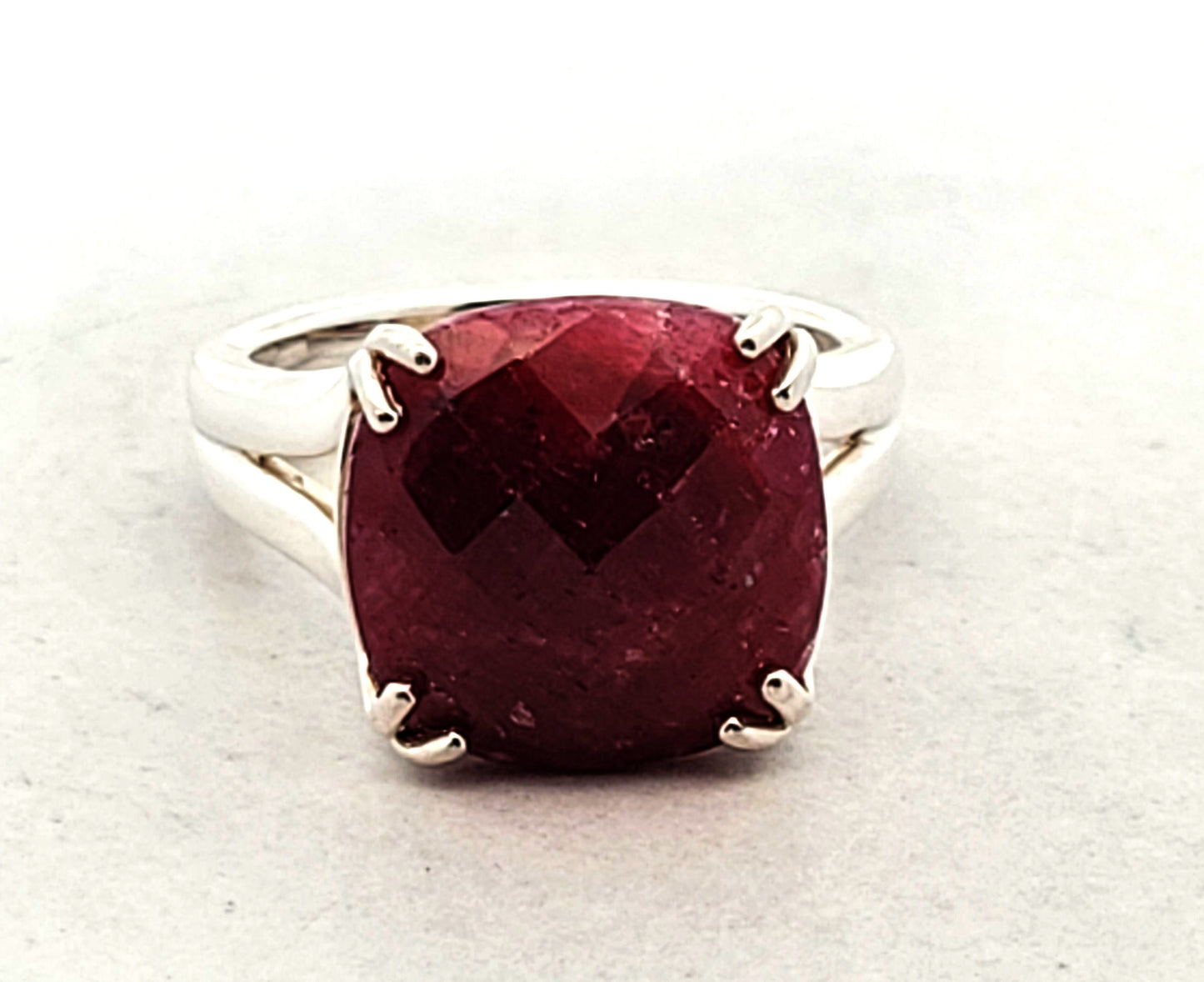 Sterling Silver Natural Ruby Ring