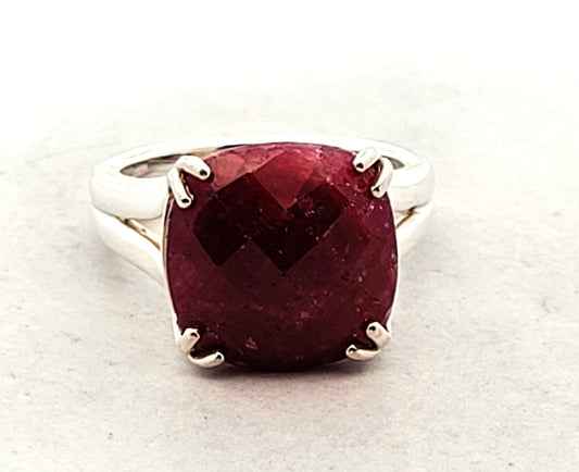 Sterling Silver Natural Ruby Ring