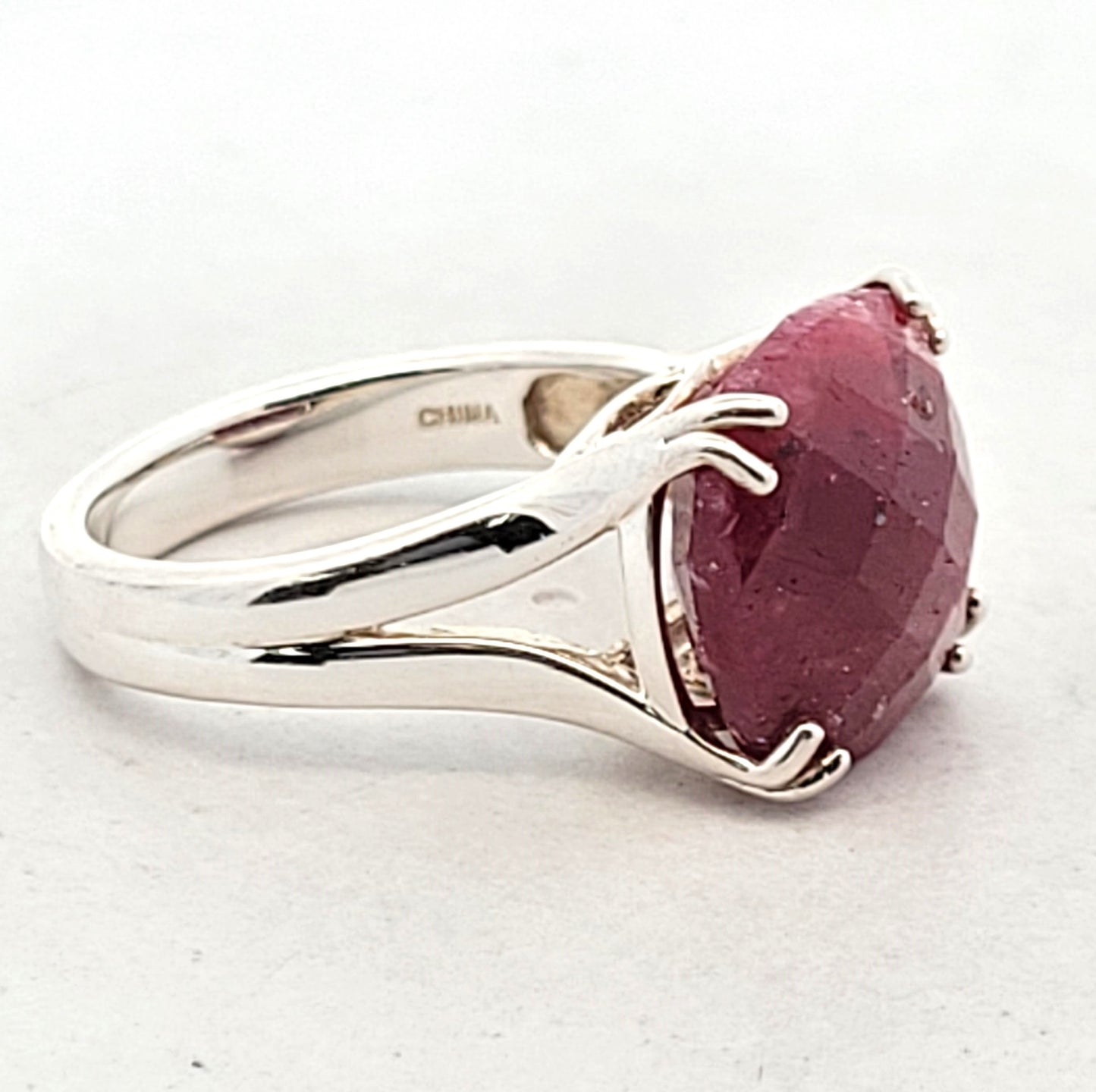 Sterling Silver Natural Ruby Ring