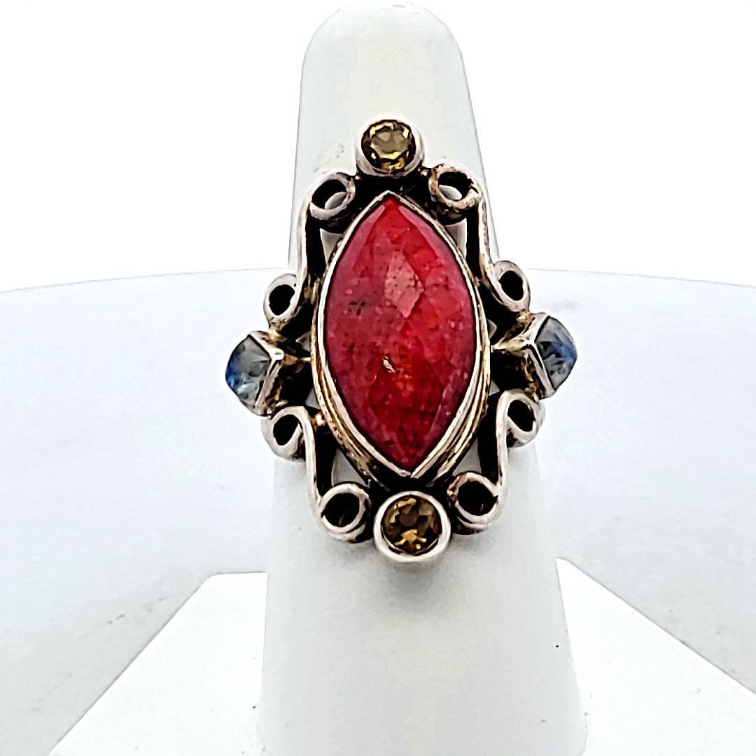 Fabulous Nicky Butler Sterling Silver Multi-Stone Ring