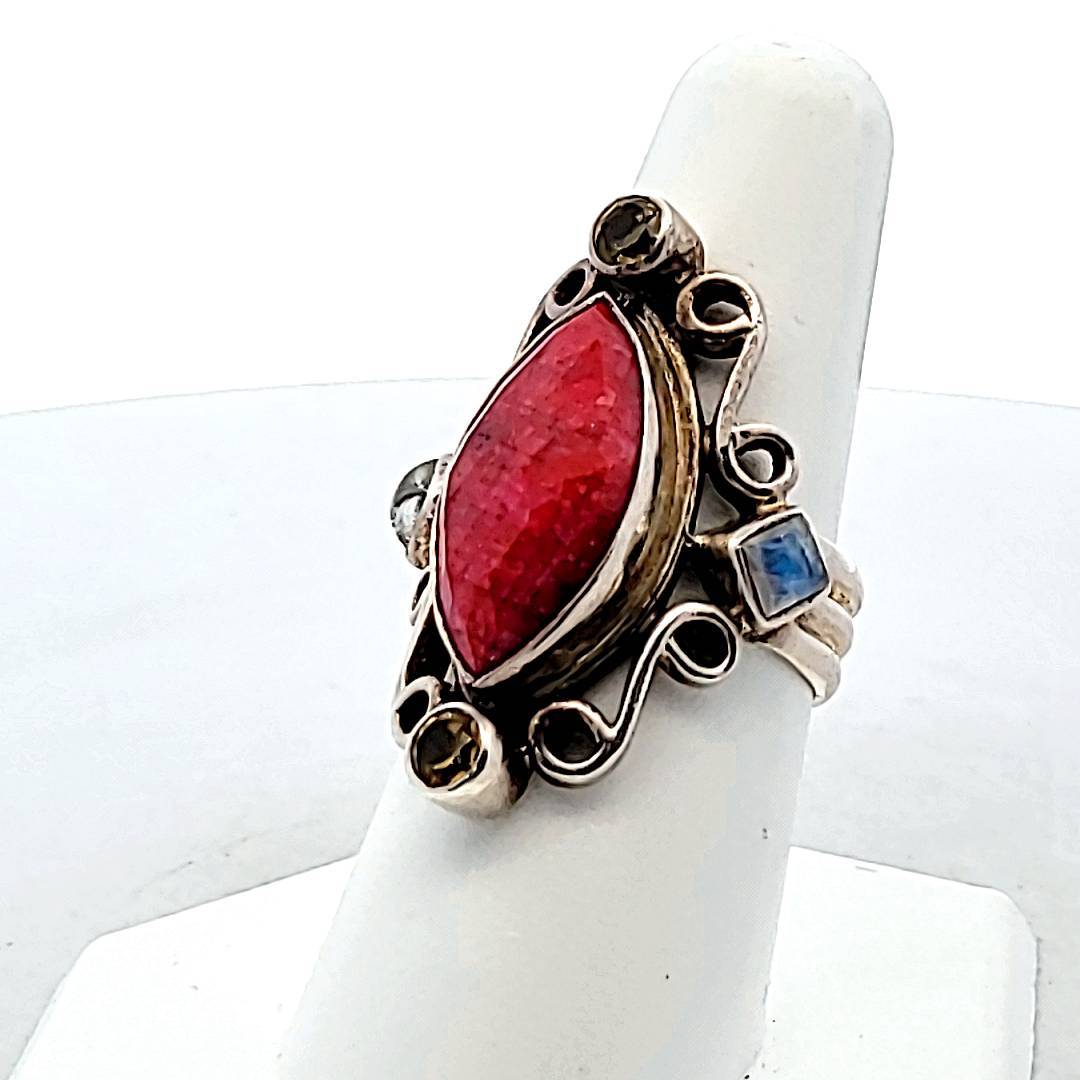 Fabulous Nicky Butler Sterling Silver Multi-Stone Ring