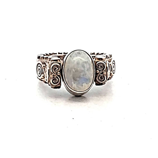 Amazing Sajen Sterling Silver Moonstone & Labradorite Flip Ring