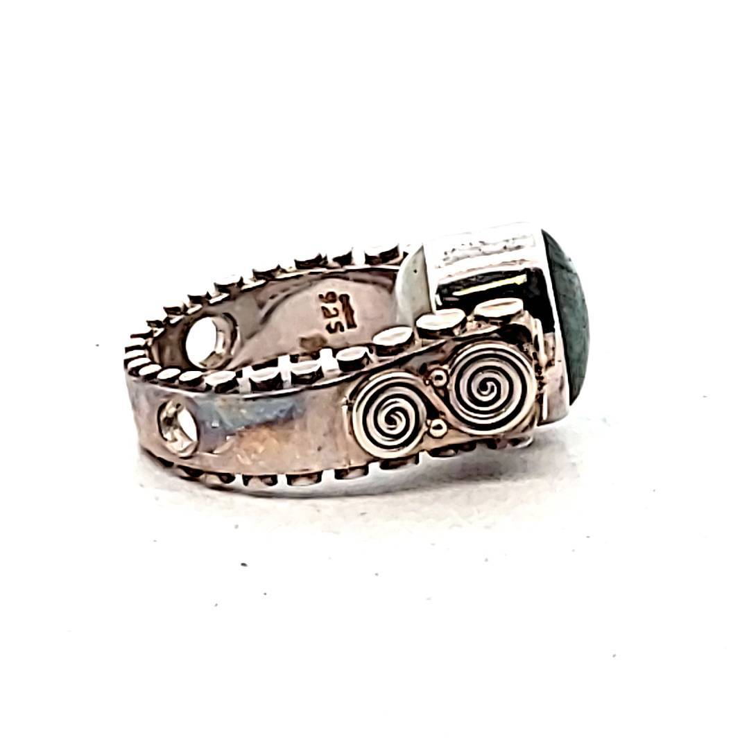 Amazing Sajen Sterling Silver Moonstone & Labradorite Flip Ring