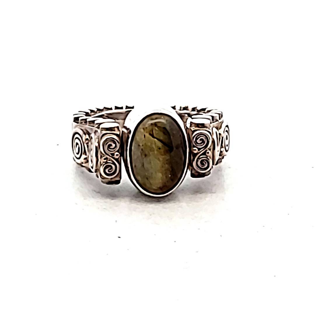 Amazing Sajen Sterling Silver Moonstone & Labradorite Flip Ring