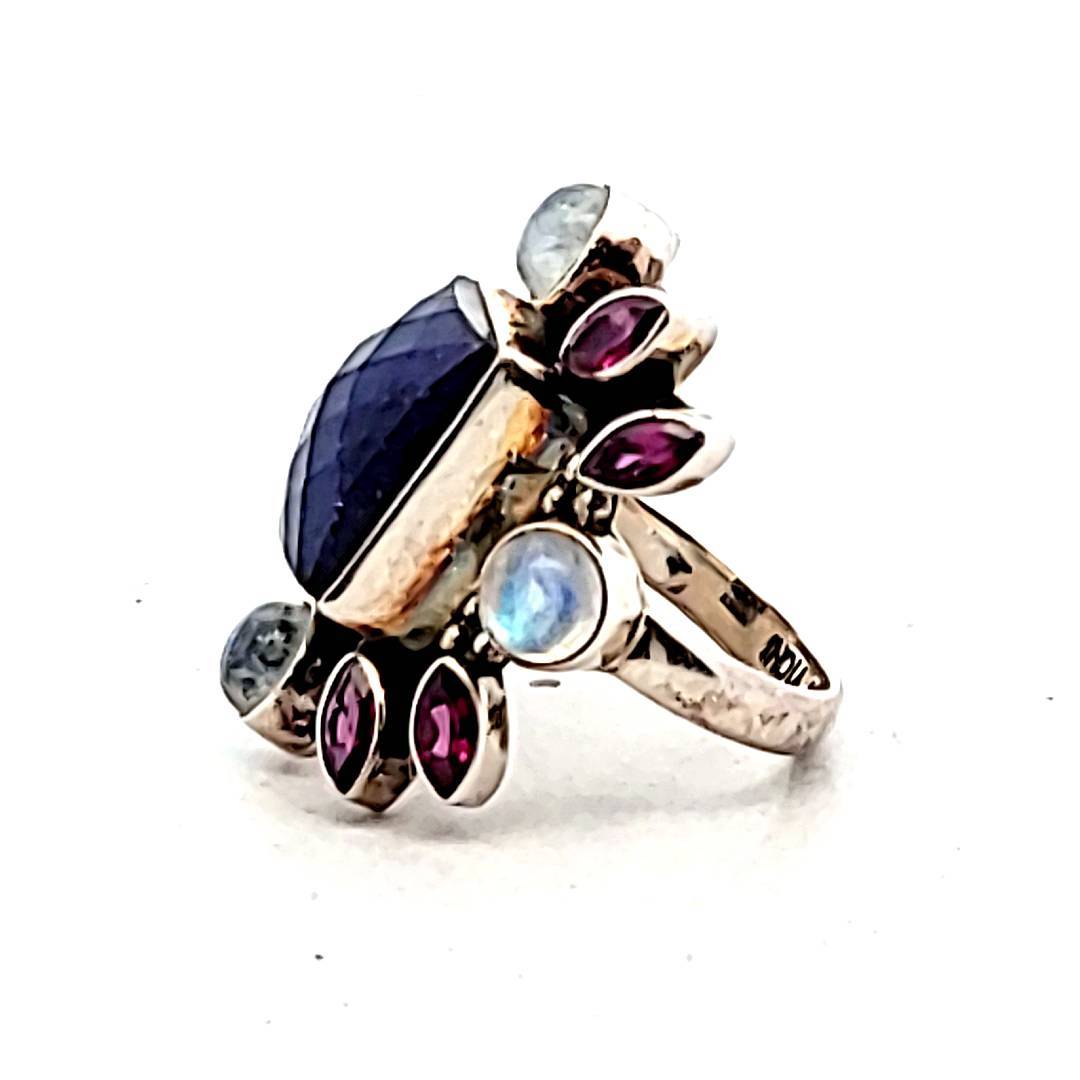 Fabulous Nicky Butler Sterling Silver Multi-Stone Ring