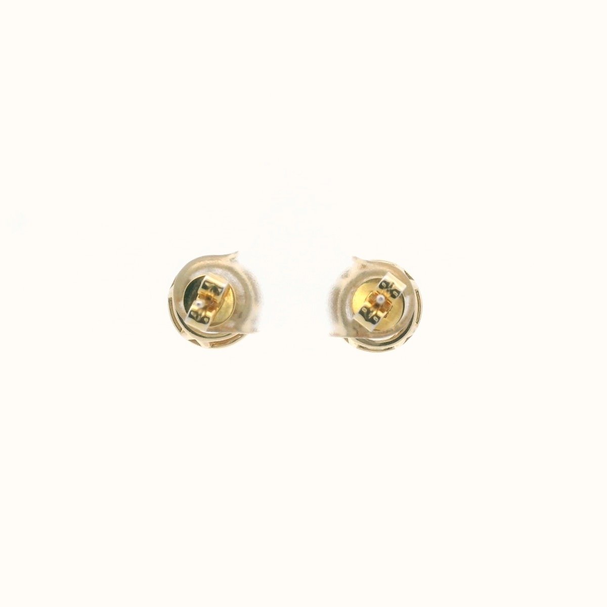 14K Yellow Gold Diamond Halo Stud Earrings