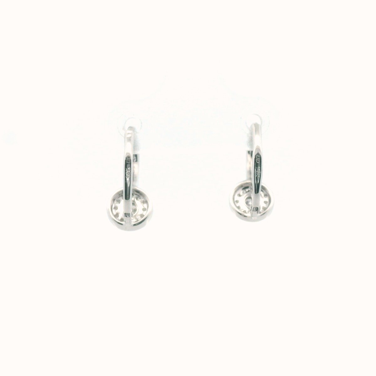 14K White Gold Diamond Milgrain Accent Earrings