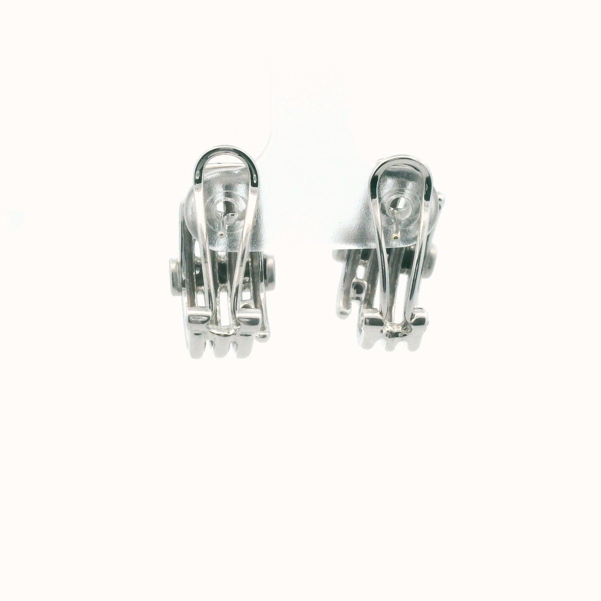 Modern 14K White Gold Diamond Earrings