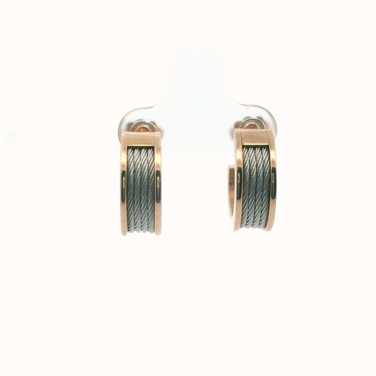 Charriol Gold Plated Two Tone Steel Huggie Earrings