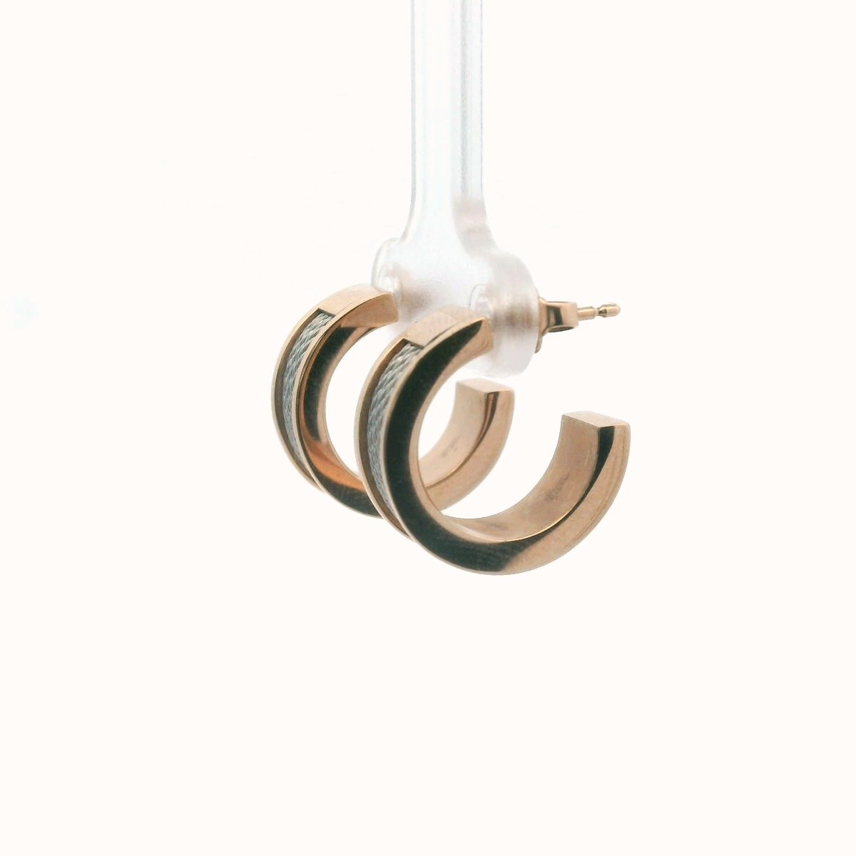 Charriol Gold Plated Two Tone Steel Huggie Earrings