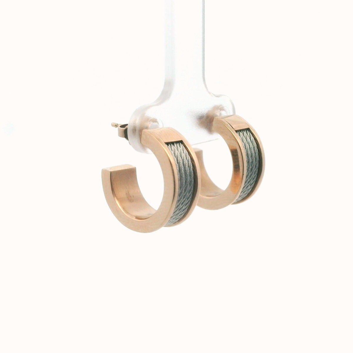 Charriol Gold Plated Two Tone Steel Huggie Earrings