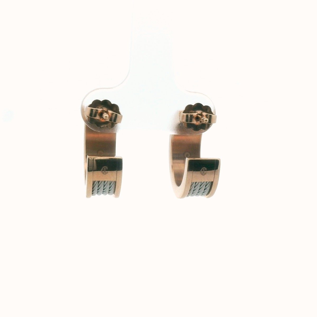 Charriol Gold Plated Two Tone Steel Huggie Earrings