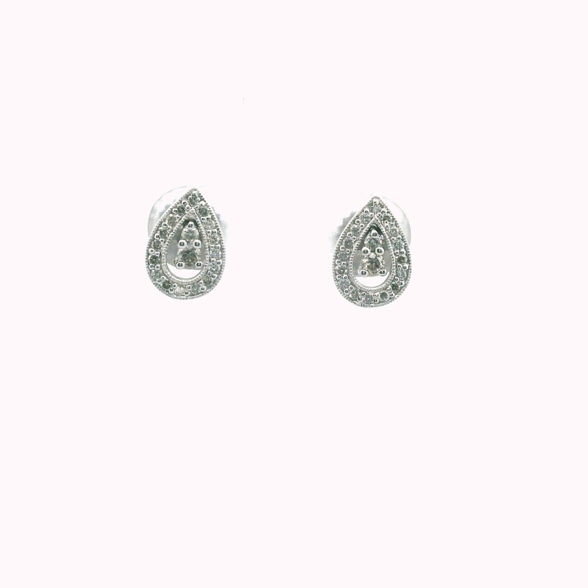 14K White Gold Diamond Earrings