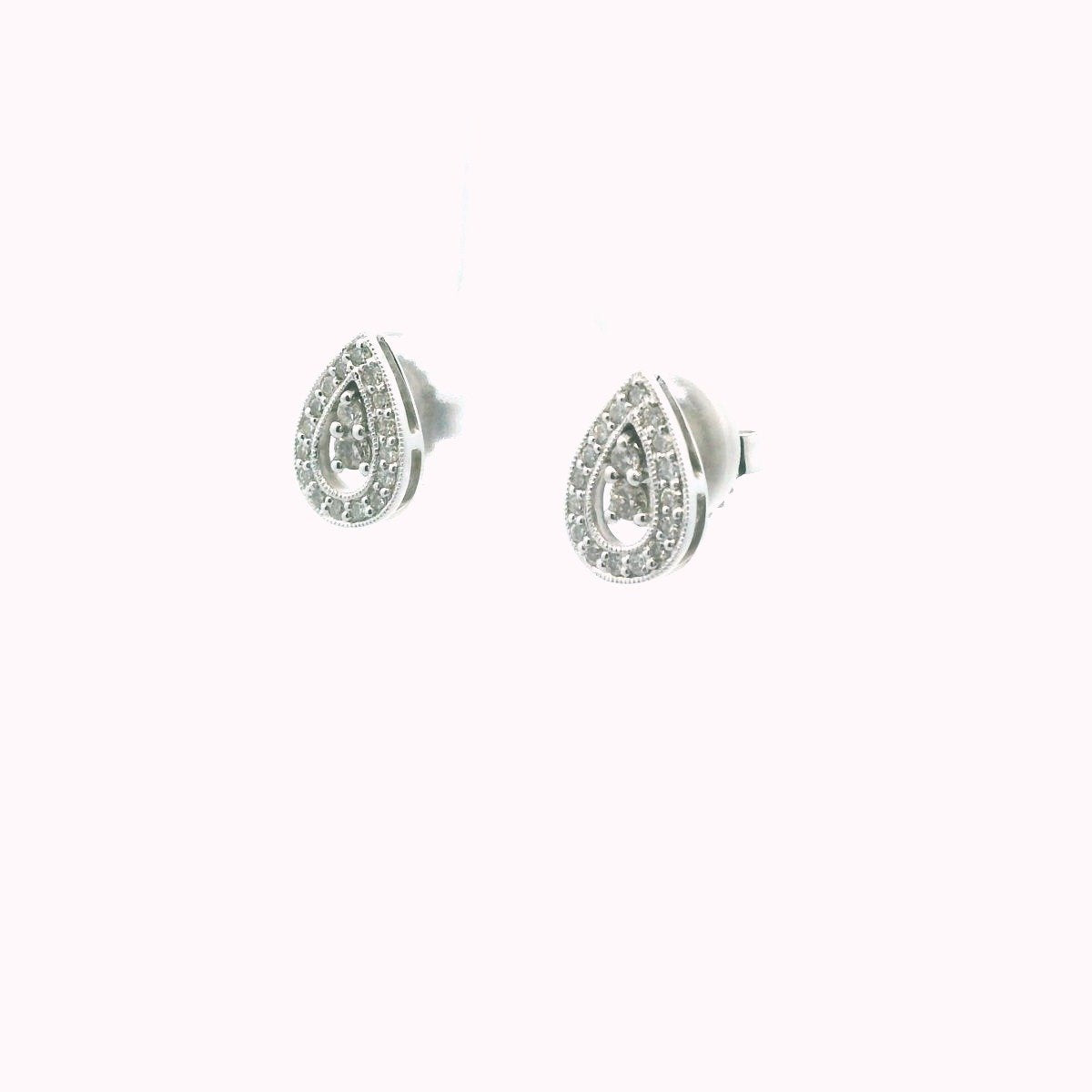 14K White Gold Diamond Earrings