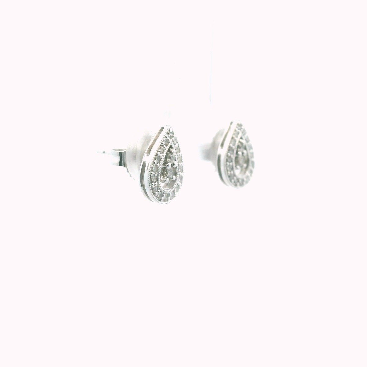 14K White Gold Diamond Earrings