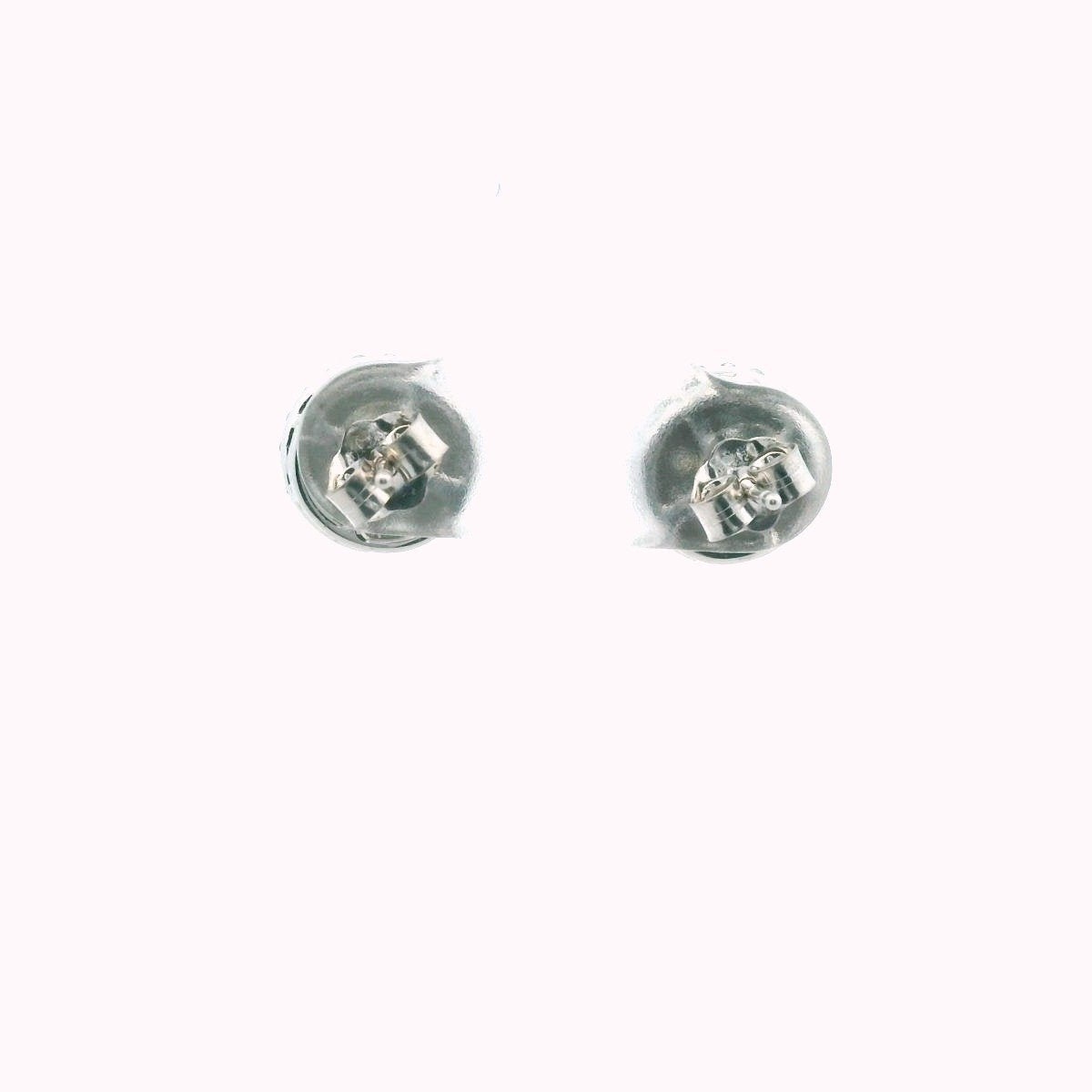 10K White Gold Diamond Halo Earrings
