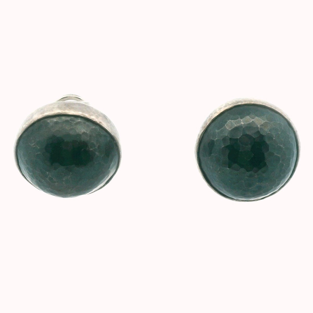 Gurhan Hand Hammered Sterling Silver Button Dome Earrings