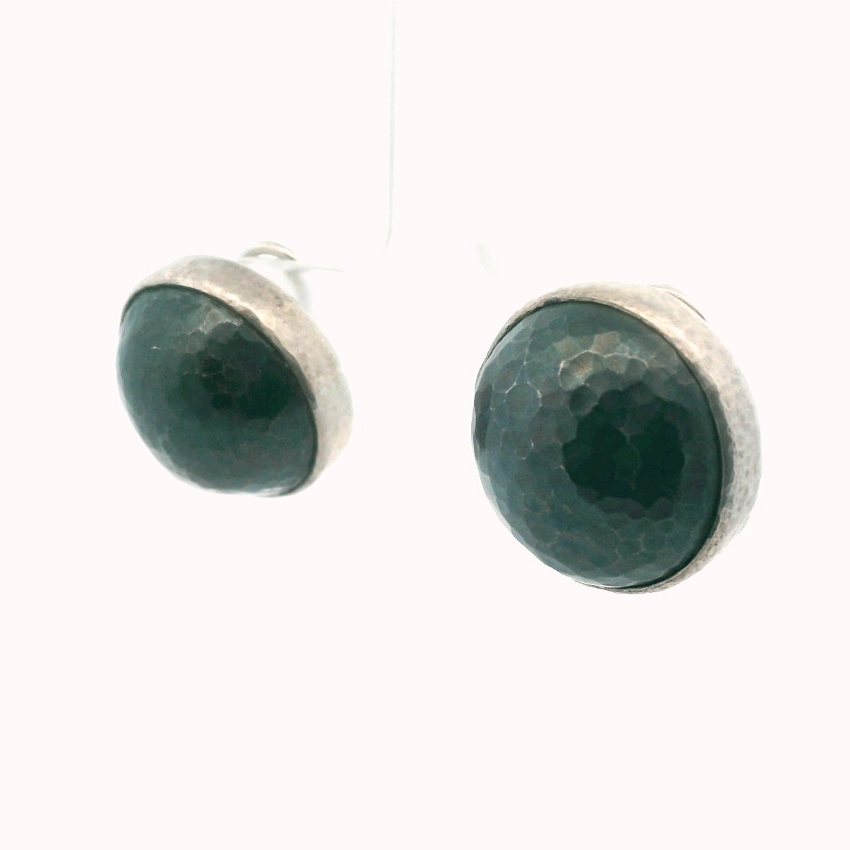 Gurhan Hand Hammered Sterling Silver Button Dome Earrings