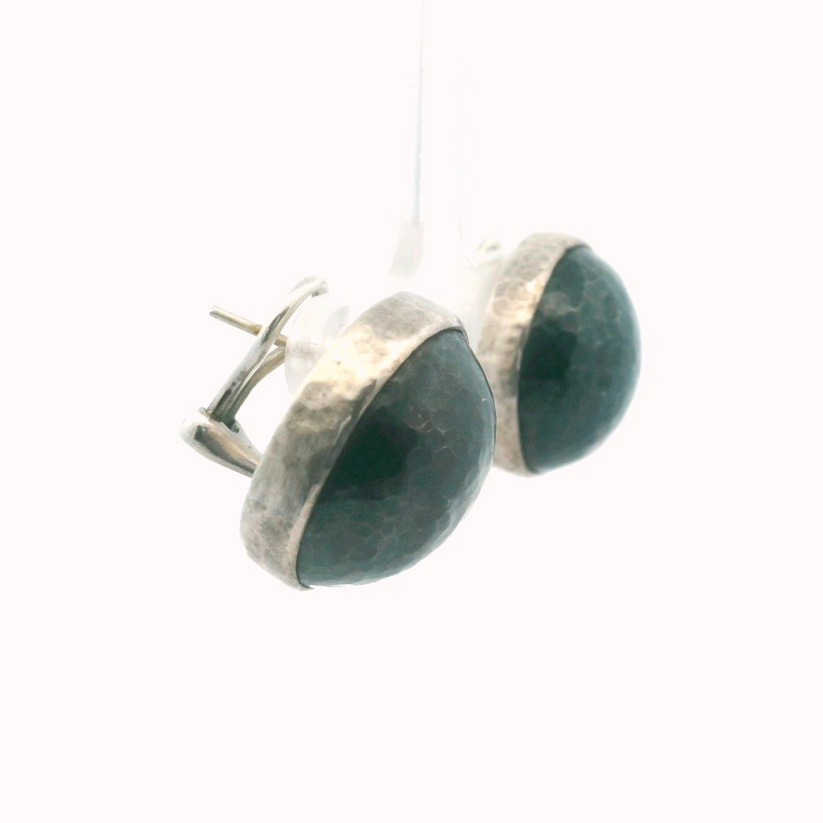 Gurhan Hand Hammered Sterling Silver Button Dome Earrings