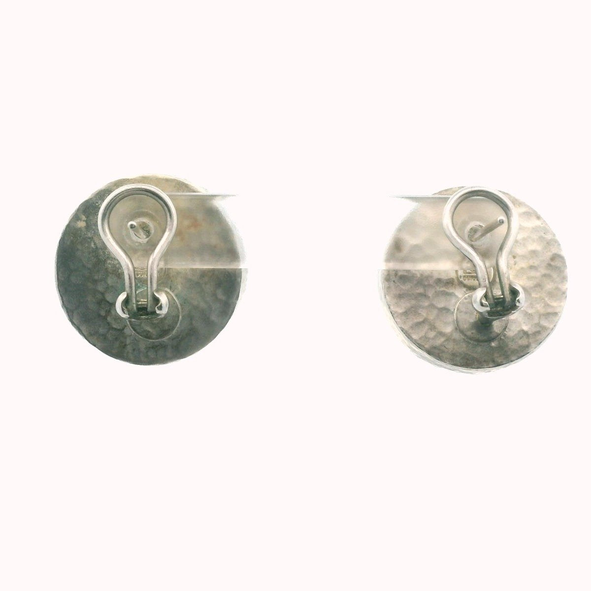 Gurhan Hand Hammered Sterling Silver Button Dome Earrings