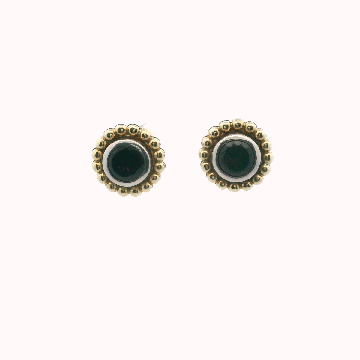 Lagos 18K Yellow Gold & Sterling Silver Garnet Caviar Earrings