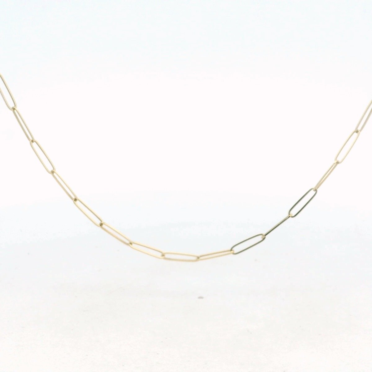 14K Yellow Gold Paper Clip Style Chain Necklace