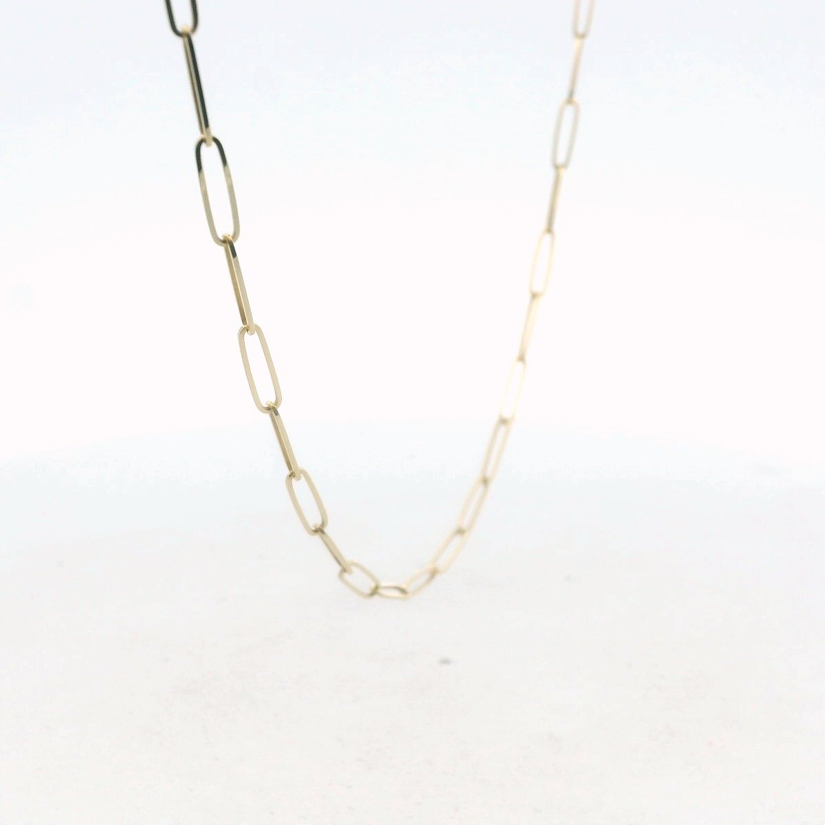 14K Yellow Gold Paper Clip Style Chain Necklace